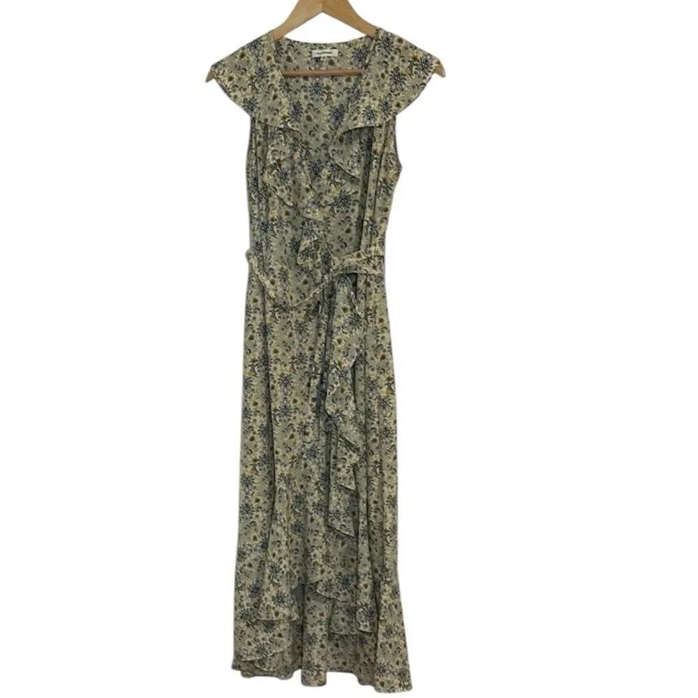 Max Studio floral wrap Dress, Ruffle neckline, XS